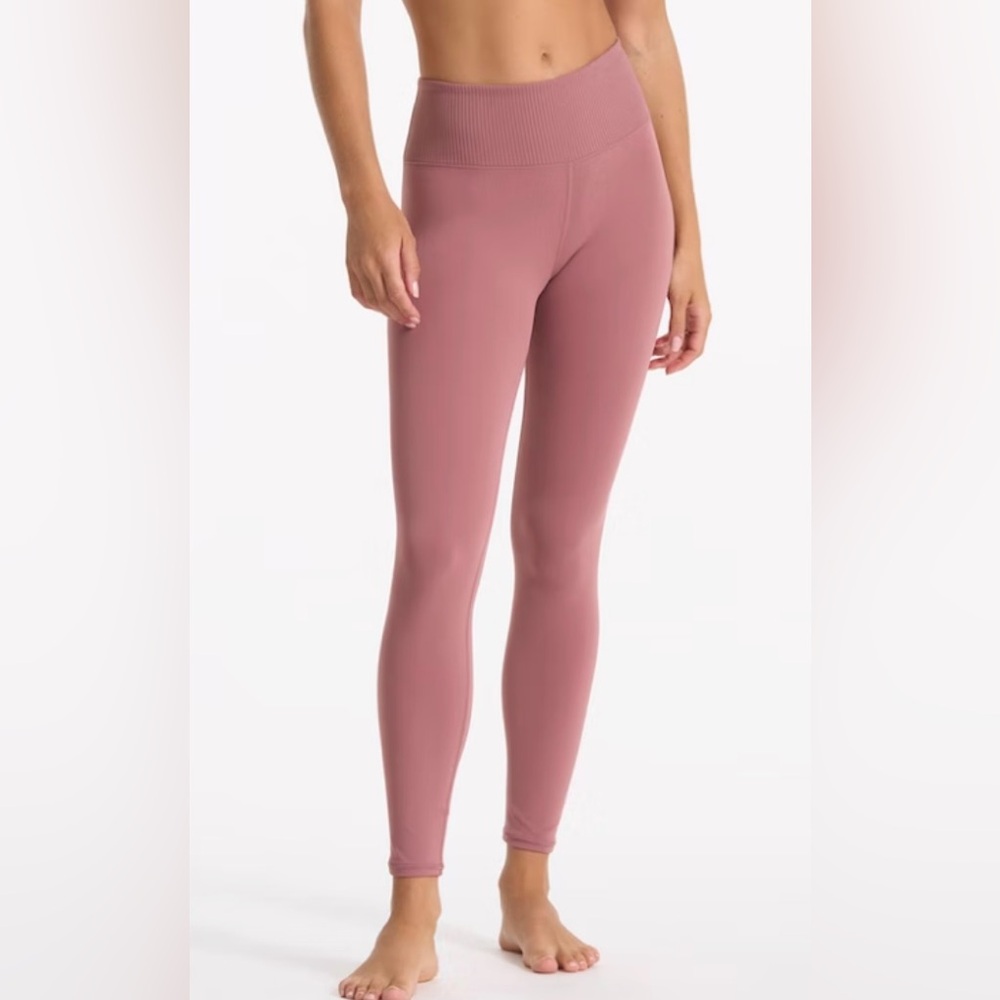 VUORI Women's Ribbed Studio Pink Leggings